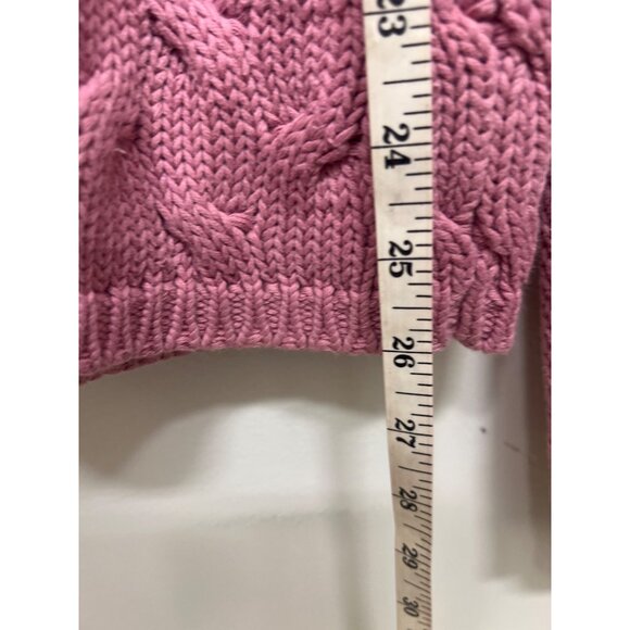 Pink‎ 3D Chunky Cable Knit Turtleneck Sweater By Lord & Taylor S - Picture 7 of 8
